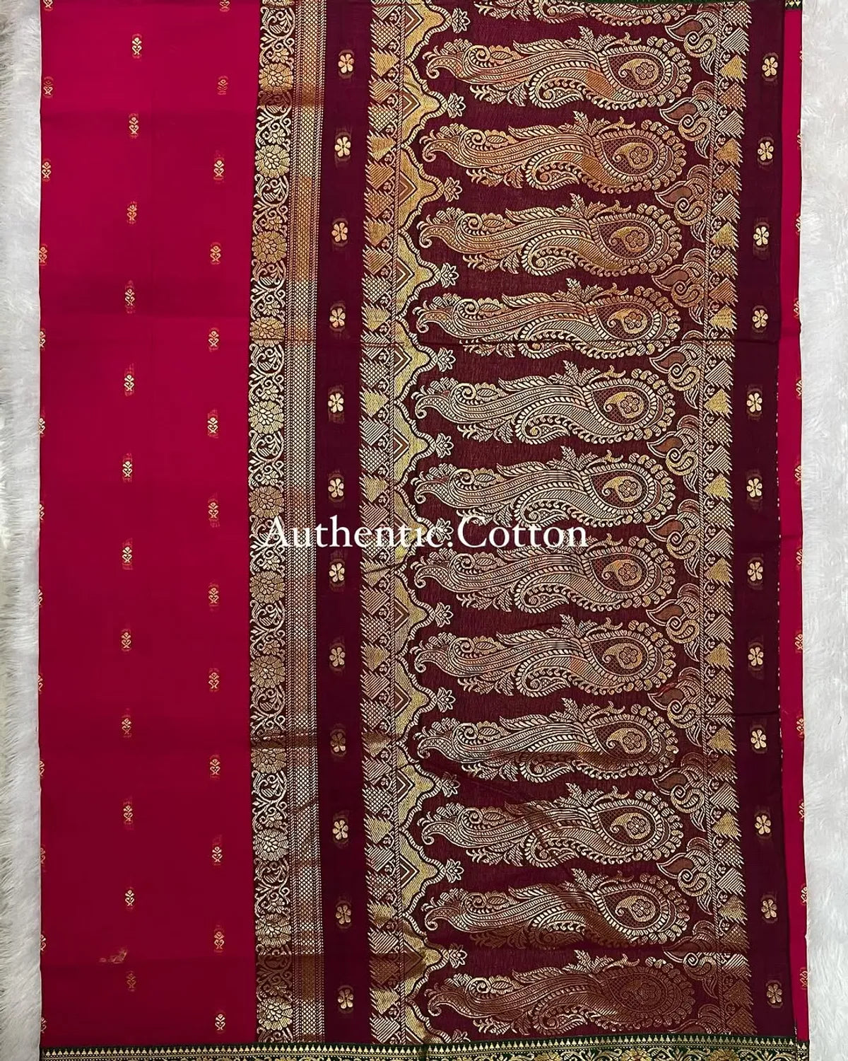 Pink Radhika Narayanpeth Cotton Saree | With Unstitched Blouse Piece For Women