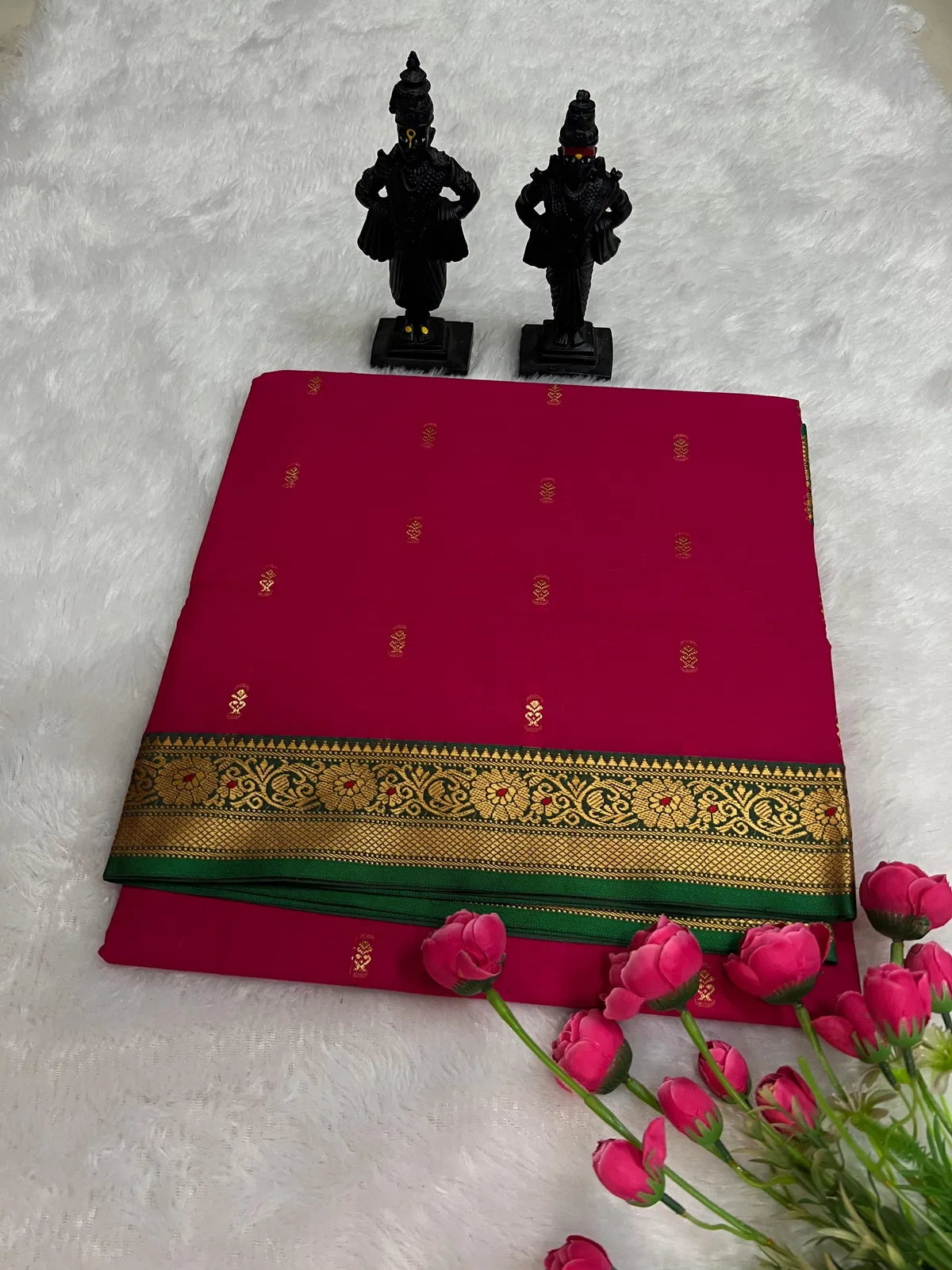 Pink Radhika Narayanpeth Cotton Saree | With Unstitched Blouse Piece For Women