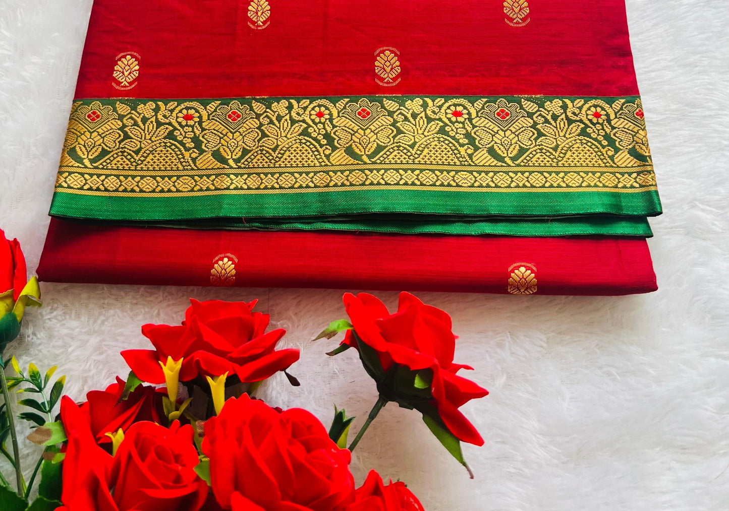 Maroon Ahalya Narayanpeth Cotton Saree | With Unstitched Blouse Piece For Women