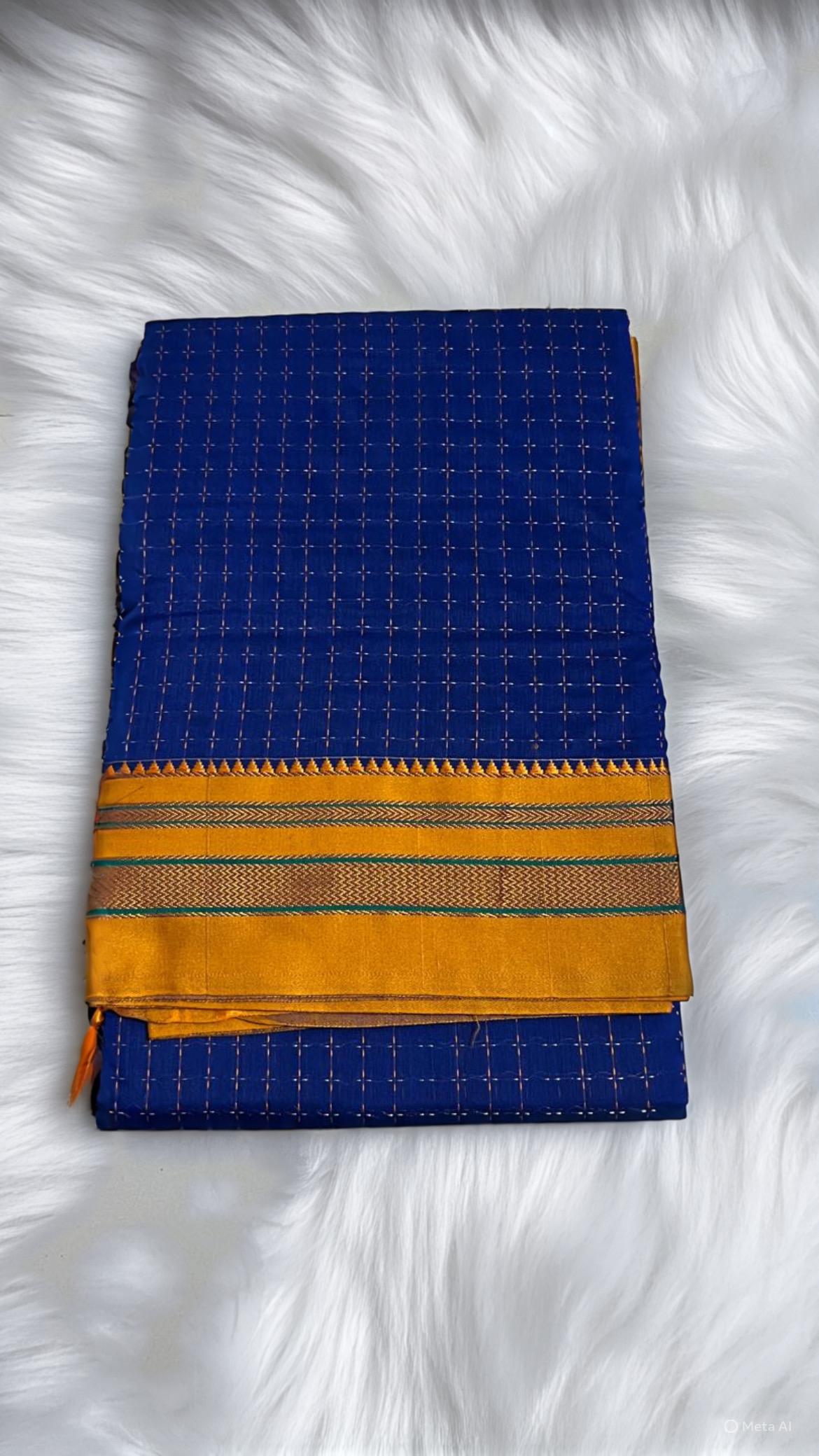 Chacolate Star Plus Narayanpeth Cotton Saree | With Unstitched Blouse Piece For Women