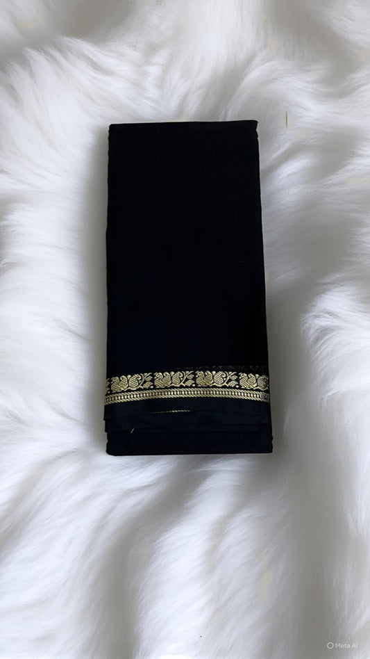 Black Raaga Narayanpeth Cotton Saree | With Unstitched Blouse Piece For Women