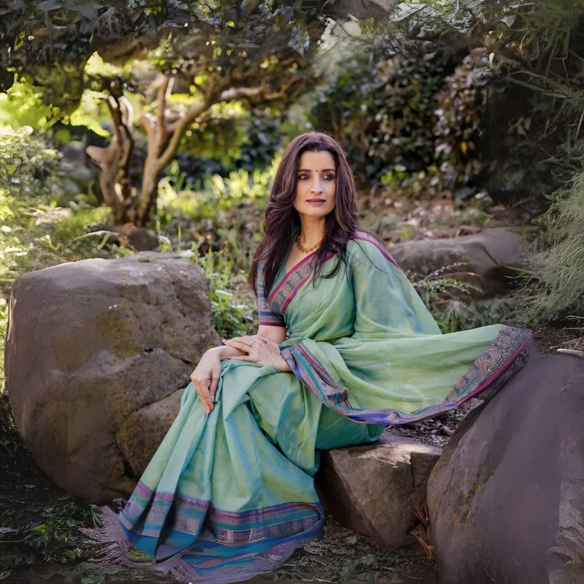 Dual Shaded Aradhya Narayanpeth Cotton Saree | With Unstitched Blouse Piece For Women