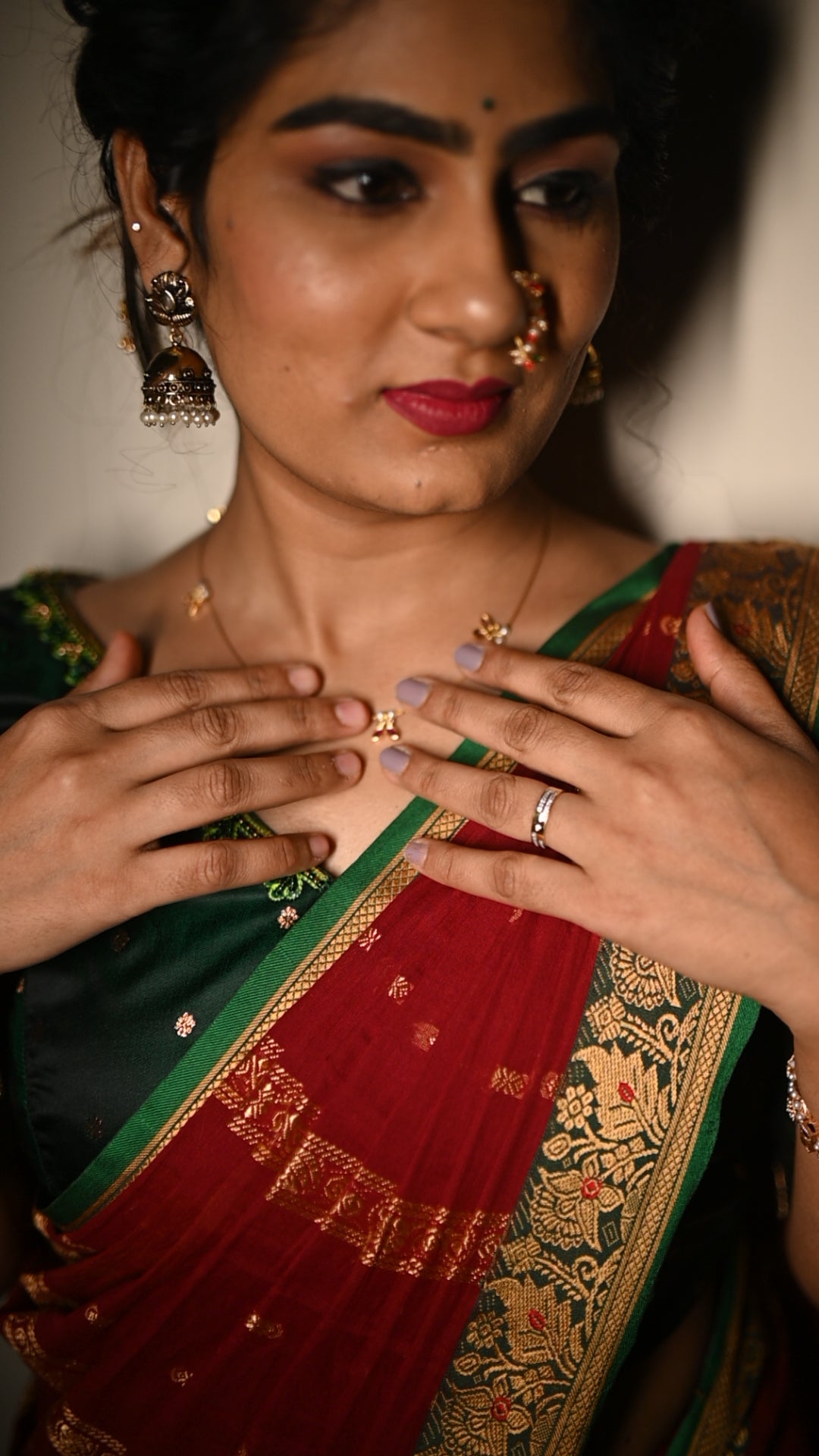 Maroon Kalanjali Narayanpeth Cotton Saree | With Unstitched Blouse Piece For Women